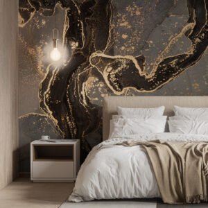 Black Marble Pattern With Gold Texture (7)