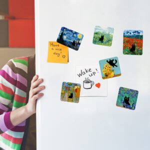 Cute and Quirky Black Cat Element Meets Van Gogh Painting (3)