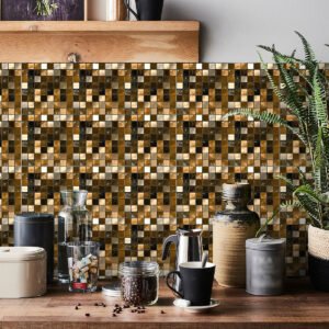Brown Mosaic Crystal Kitchen Stickers (6)